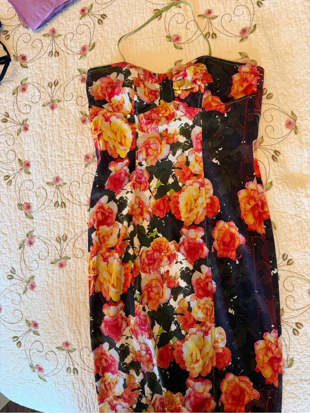 Floral Bodycon Halter Dress in Multicolor